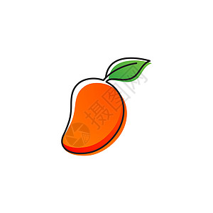 芒果图标矢量图设计卡通片热带植物营养橙子插图水果徽章标志果汁图片