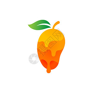 芒果图标矢量图设计热带甜点营养植物水果叶子果汁插图食物标志图片