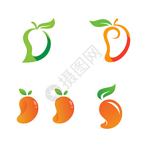 芒果图标矢量图设计水果甜点卡通片标识徽章插图橙子果味饮食食物图片