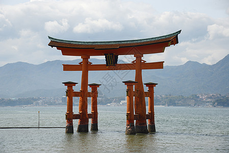 宫岛旅行神社遗产海岸红色世界寺庙神道橙子历史性图片