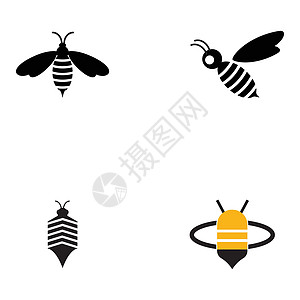 蜜蜂图标矢量图解设计日志蜂蜜昆虫工人乐趣白色绘画动物卡通片翅膀漏洞图片