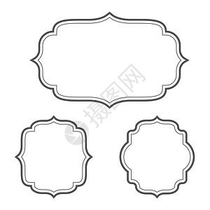 复古框架图标模板 vecto艺术风格卡片丝带边界菜单邀请函收藏古董包装图片