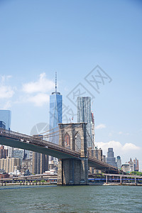 布鲁克林桥市中心历史性世界地标贸易摩天大楼城市运输建筑图片