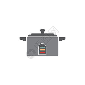 电饭煲图标模板 vecto器具家庭用具插图勺子烹饪烤箱厨房平底锅按钮图片