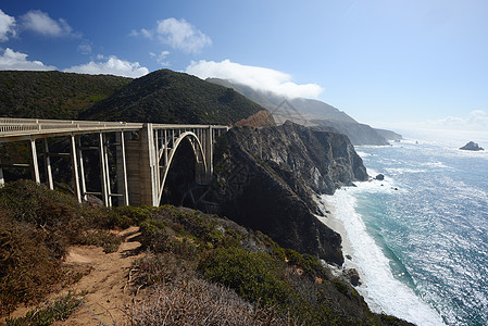 bixby桥历史性岩石天空海岸地平线旅游地标悬崖观光街道图片