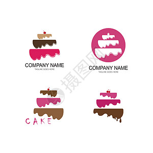 蛋糕面包店标志 vecto鞭打巧克力糕点咖啡店插图生日配料香草奶油甜点图片