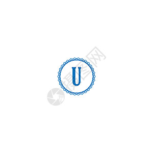 蓝色设计中的字母 U 标识创造力奢华衬线体公司商业插图营销互联网技术圆圈图片