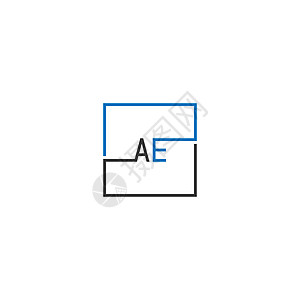 AE 标志字母设计概念技术圆形创造力商业网络字体圆圈互联网公司插图图片