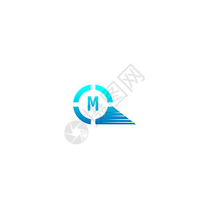 渐变颜色的圆形 M 标志字母设计概念创造力艺术标识网络公司商业圆圈技术黑色品牌图片