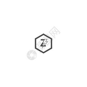 字母 Z 概念标志设计插图闪电黑色正方形营销标题艺术圆圈商业奢华图片