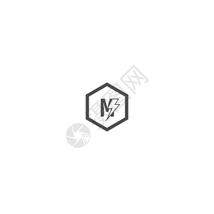 字母 M 概念标志设计闪电标识字体网络公司黑色营销商业品牌插图图片