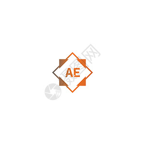 方形 AE 标志字母设计奢华插图网络圆圈商业标题字体公司营销技术图片
