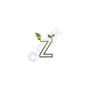 叶子字体设计概念字母标签生态艺术标识坡度网络生物公司品牌背景图片