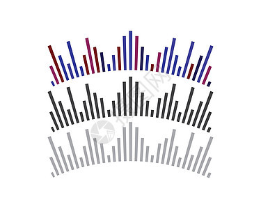 声波插画日志体积脉冲均衡器歌曲科学波浪立体声波形节拍黑色背景图片