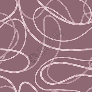 紫红色尘土飞扬的勃艮第卷曲交织无尽的细线抽象无缝模式图片