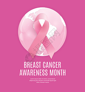 乳腺癌宣传月粉红丝带背景 矢量图案制作医疗疾病插图胸部女性生活徽章药品帮助标签图片