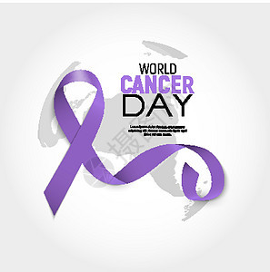 世界癌症日概念与薰衣草丝带 矢量图胸部紫色女性药品治疗插图活动帮助机构疾病图片
