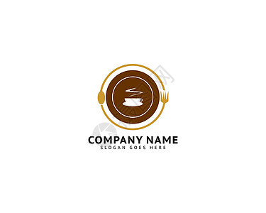 咖啡馆或餐馆标志模板设计 vecto标签刀具厨房店铺市场商业杯子盘子插图咖啡店图片