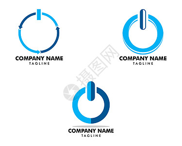 一套电源按钮标志设计 vecto图片