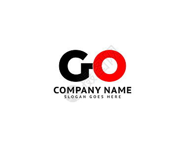 初始字母 GO 徽标设计模板网络插图创新标签字体财产公司技术互联网咨询图片