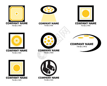 它制作图案的聚光灯图标矢量标志集图片