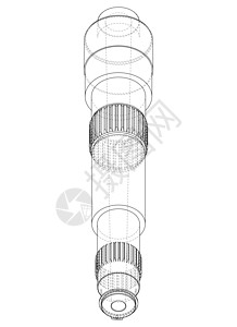 带齿轮的轴 韦克托技术蓝图圆圈牙齿建造框架变速箱工业工程工具图片