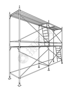预制脚手架 韦克托管子框架工业住房插图管道建筑学草图水平卡通片图片