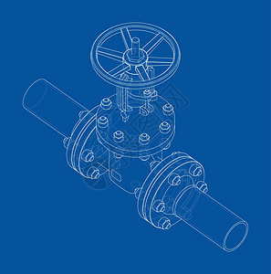 工业阀门  3 的矢量渲染压力工程草图工厂燃料气体网格字法蓝图金属图片