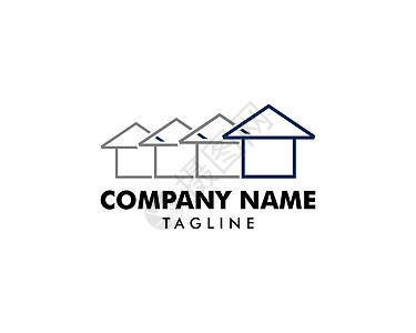 创意线条样式中的房屋标志设计艺术建造不动产住宅屋顶公司身份网络房间品牌图片