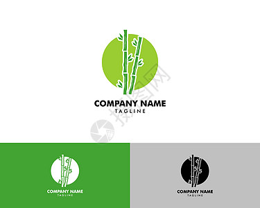 竹 Logo 模板矢量图标插图设计商业公园标识温泉木头化妆品热带艺术植物叶子图片