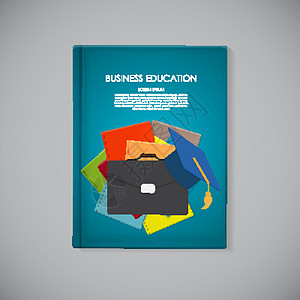具有商业教育理念的书籍封面模板 教育的趋势和创新 它制作图案矢量图片