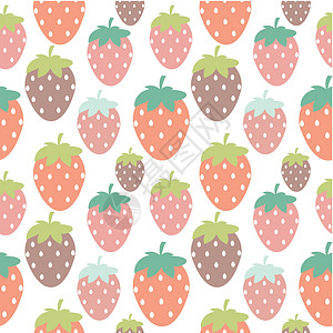 简单的草莓无缝图案背景矢量图织物糖果红色浆果食物水果粉色包装插图墙纸图片