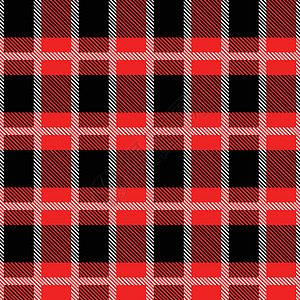 红色和黑色苏格兰纺织无缝图案 织物质地检查格子呢格子 的抽象几何背景 单色重复设计 现代方形饰品毯子打印衬衫传统装饰品戏服材料套图片