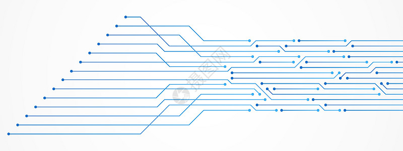 抽象技术背景蓝色电路板图案微芯片电源线插图硬件工程电子互联网处理器主板母板一体化科学背景图片