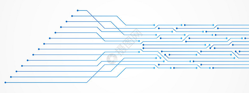 抽象技术背景蓝色电路板图案微芯片电源线插图硬件工程电子互联网处理器主板母板一体化科学图片