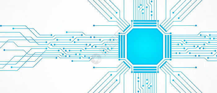 抽象技术电路板图案和 microchi图片