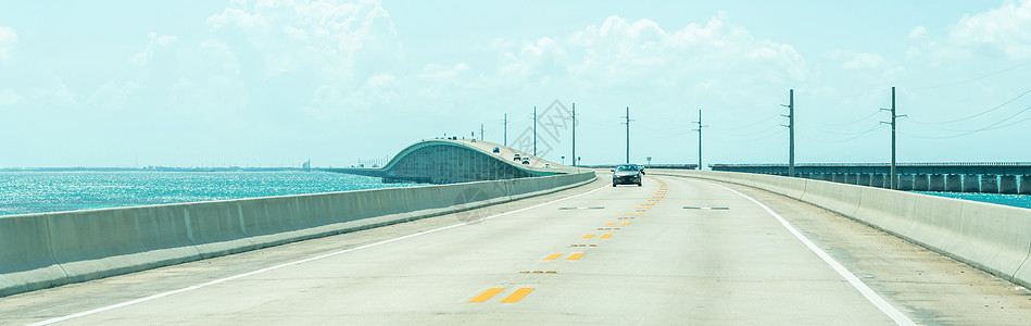 一号公路一号全景 到佛罗里达州西关键假期树木海洋立交桥地平线冒险钥匙晴天旅行天空图片