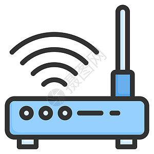 Wifi 路由器图标设计轮廓颜色样式图片