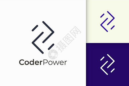 科技公司的程序员或开发人员标志简单而现代代码品牌推广工程师开发商学习技术电脑商业脚本图片