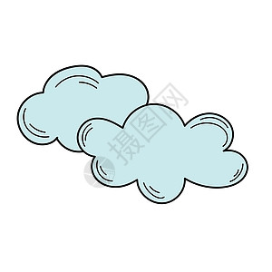云的草图 矢量图 惠特云涂鸦图标图片