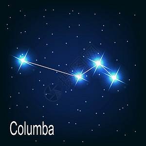 白兰鸽夜空中的天鸽座星 它制作图案矢量设计图片