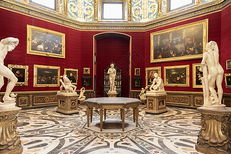 佛罗伦萨的Uffizi宫  意大利的房间的古老雕像遗产博物馆身体艺术大理石文化历史雕塑建筑纪念碑图片