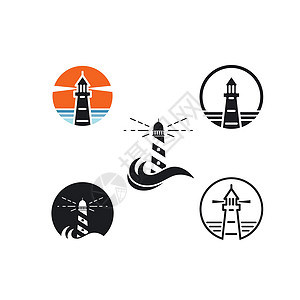 灯塔图标矢量插图设计冒险地标旅行支撑建筑学海洋探照灯假期海滨海滩图片