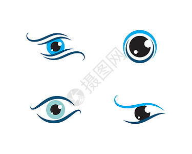 眼睛护理矢量标志设计镜片医生手表眼科健康商业技术创造力插图标识背景图片