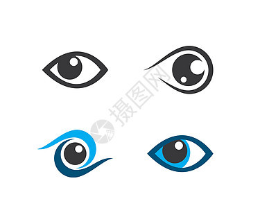 眼睛护理矢量标志设计创造力商业蓝色健康手表眼科公司插图标识医生背景图片