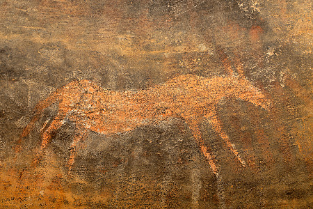 布须曼人岩画南非动物文化石洞历史羚羊艺术壁画人类学考古学洞穴图片
