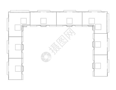 矢量多层住宅建筑等距蓝图文档草图线条印刷项目建造设计师字法图片