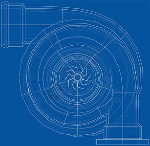 汽车涡轮增压器概念大纲 韦克托充电器扇子空气车辆绘画草图速度发动机蓝图力量图片