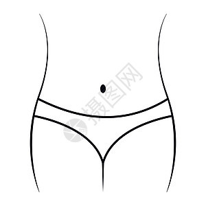 优雅女性身体腹腰和臀部矢量概念饮食健身运动的线性减肥图标剪影 图标体重女性图片