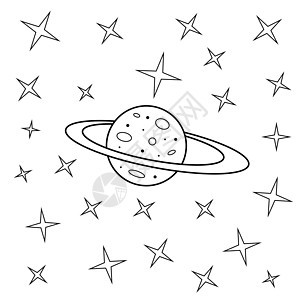 星空简单画行星和starsvector夜空与天体图片
